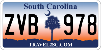 SC license plate ZVB978