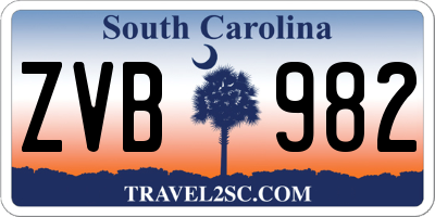 SC license plate ZVB982
