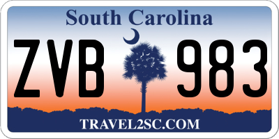 SC license plate ZVB983