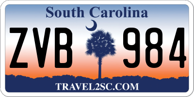 SC license plate ZVB984