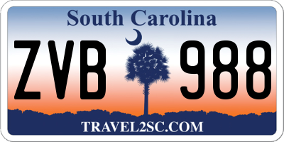 SC license plate ZVB988