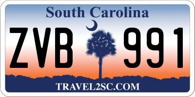 SC license plate ZVB991