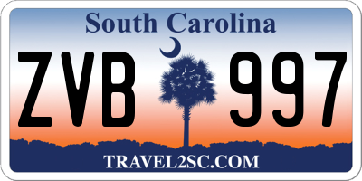 SC license plate ZVB997