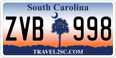 SC license plate ZVB998
