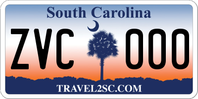 SC license plate ZVC000