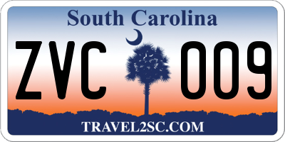 SC license plate ZVC009