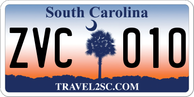 SC license plate ZVC010
