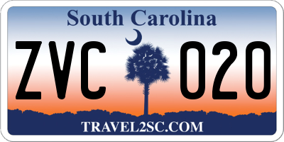SC license plate ZVC020