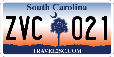 SC license plate ZVC021
