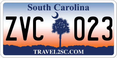 SC license plate ZVC023