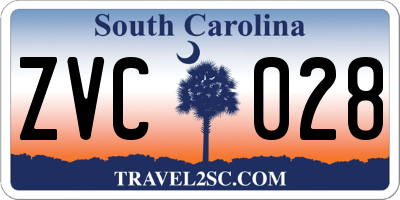 SC license plate ZVC028