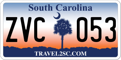 SC license plate ZVC053