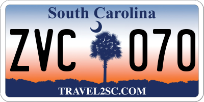 SC license plate ZVC070