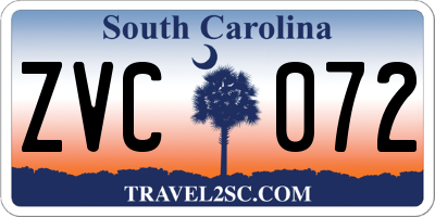 SC license plate ZVC072