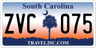 SC license plate ZVC075