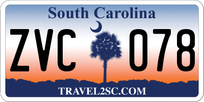 SC license plate ZVC078