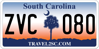 SC license plate ZVC080