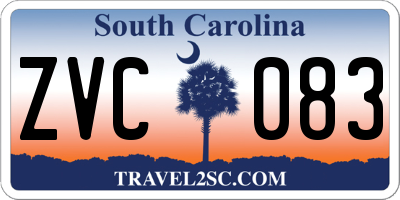 SC license plate ZVC083