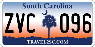 SC license plate ZVC096