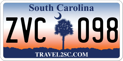 SC license plate ZVC098