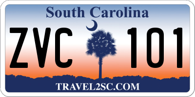 SC license plate ZVC101