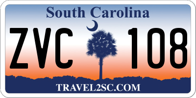 SC license plate ZVC108