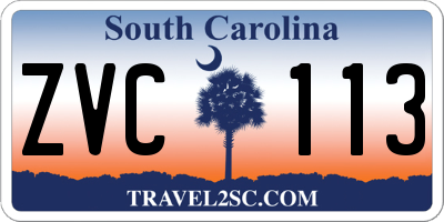 SC license plate ZVC113