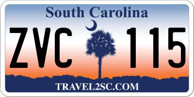 SC license plate ZVC115