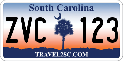 SC license plate ZVC123