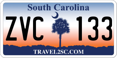 SC license plate ZVC133