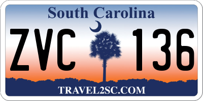 SC license plate ZVC136