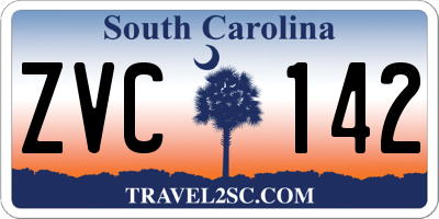 SC license plate ZVC142