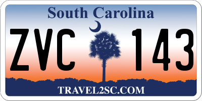 SC license plate ZVC143