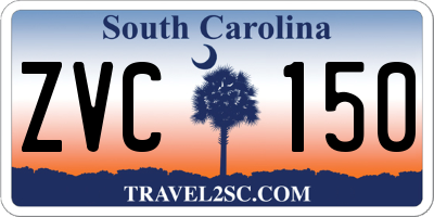 SC license plate ZVC150