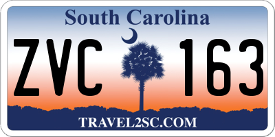 SC license plate ZVC163