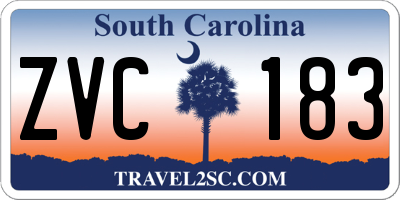 SC license plate ZVC183