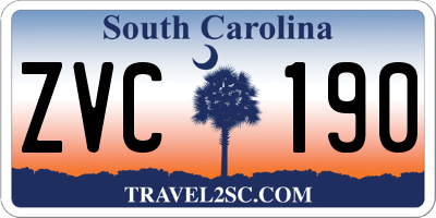 SC license plate ZVC190