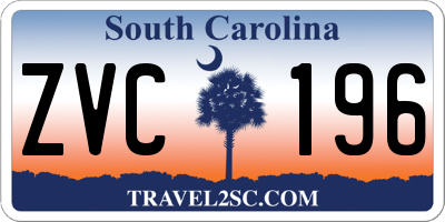 SC license plate ZVC196