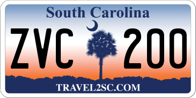 SC license plate ZVC200