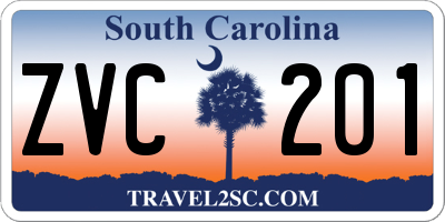 SC license plate ZVC201
