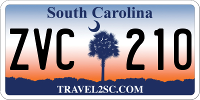 SC license plate ZVC210