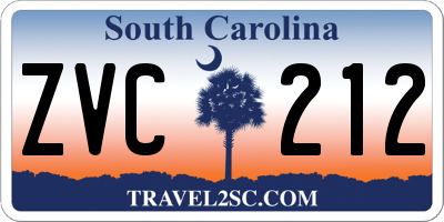 SC license plate ZVC212