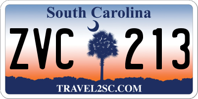 SC license plate ZVC213