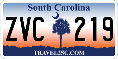 SC license plate ZVC219