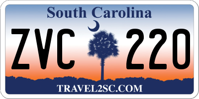 SC license plate ZVC220