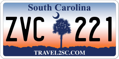 SC license plate ZVC221