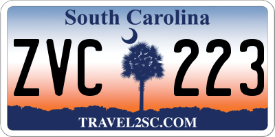 SC license plate ZVC223