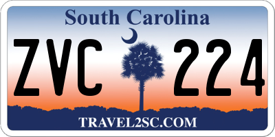 SC license plate ZVC224