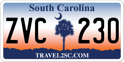 SC license plate ZVC230