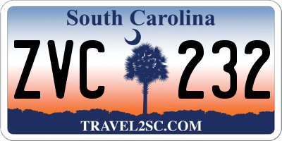 SC license plate ZVC232